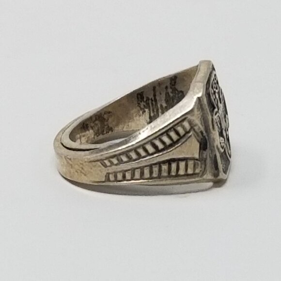 Vintage 1960s Girl Scout Trefoil Ring Sterling Silver Adjustable - Picture 6 of 7